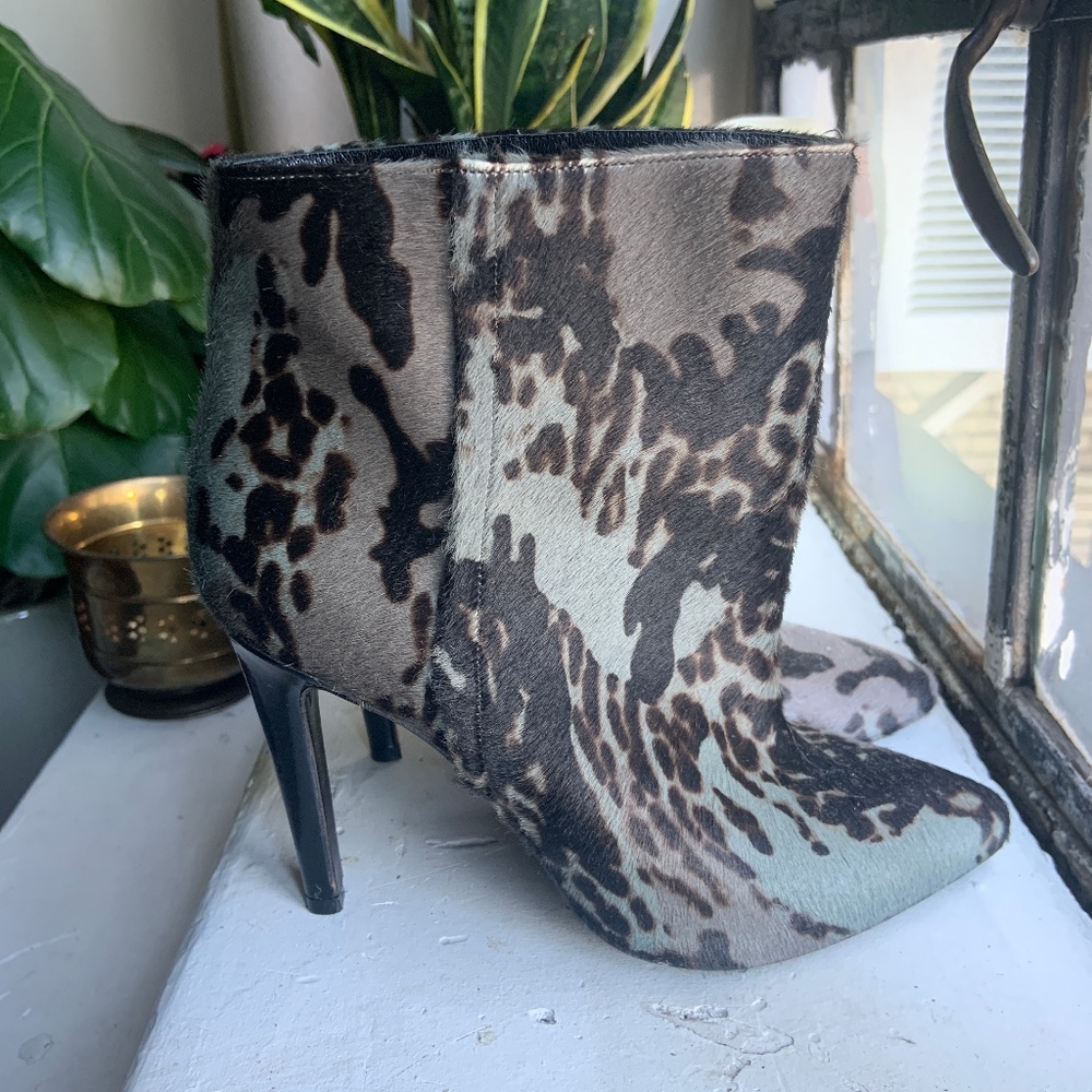Heeled Booties - Animal Print